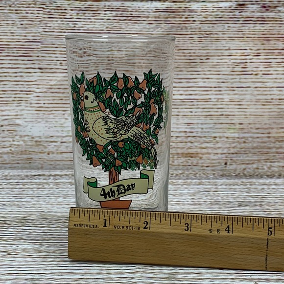 Vintage Twelve Days of Christmas 4th Day Colly Birds 12 oz Tumbler Collins Glass - Picture 5 of 5